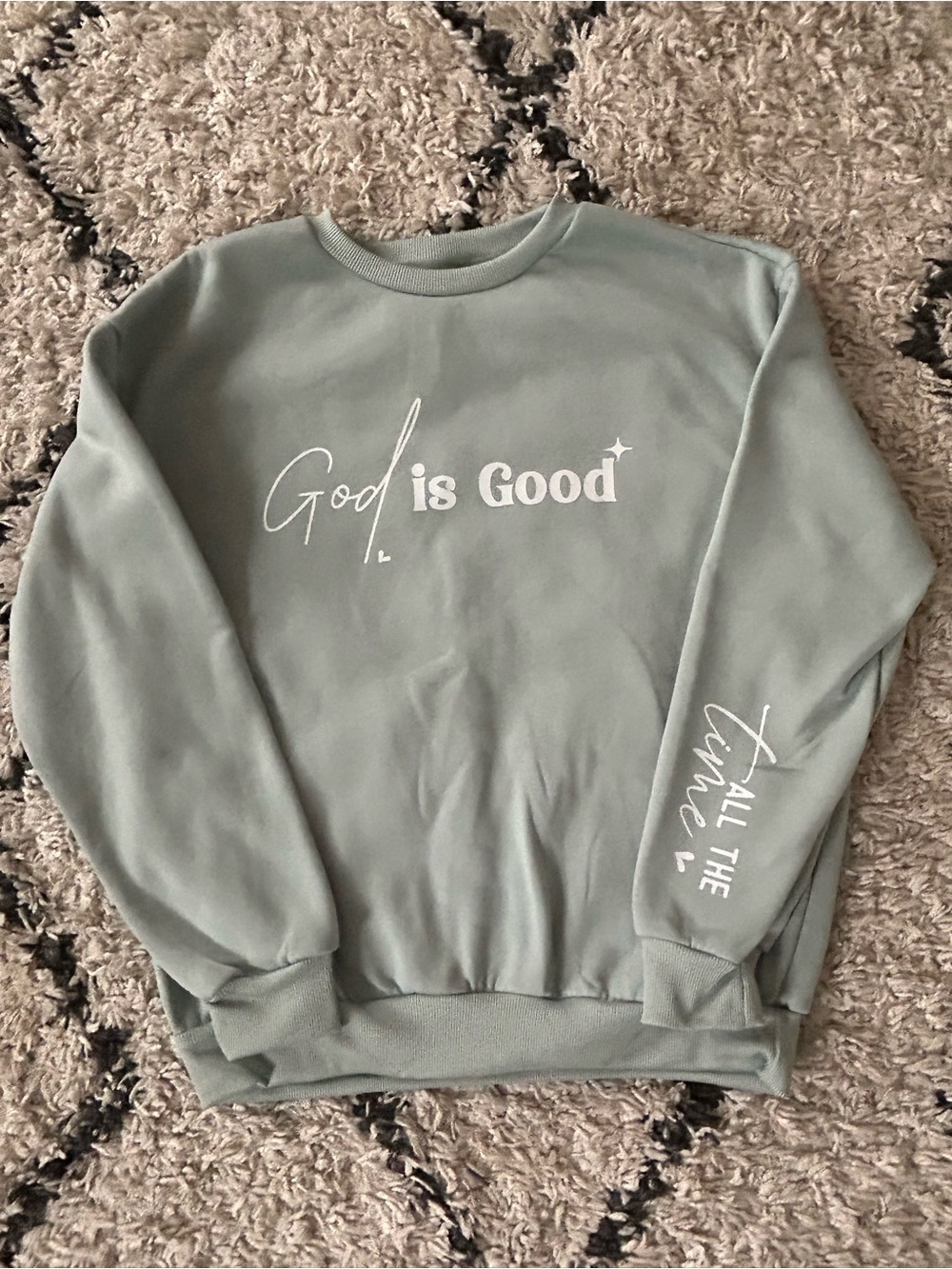 God Is Good Sage Green Crewneck Sweatshirt